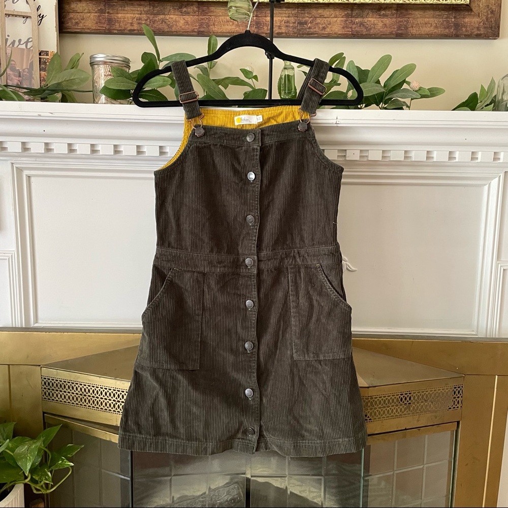 Mini Boden Corduroy Dress with Yellow Lining